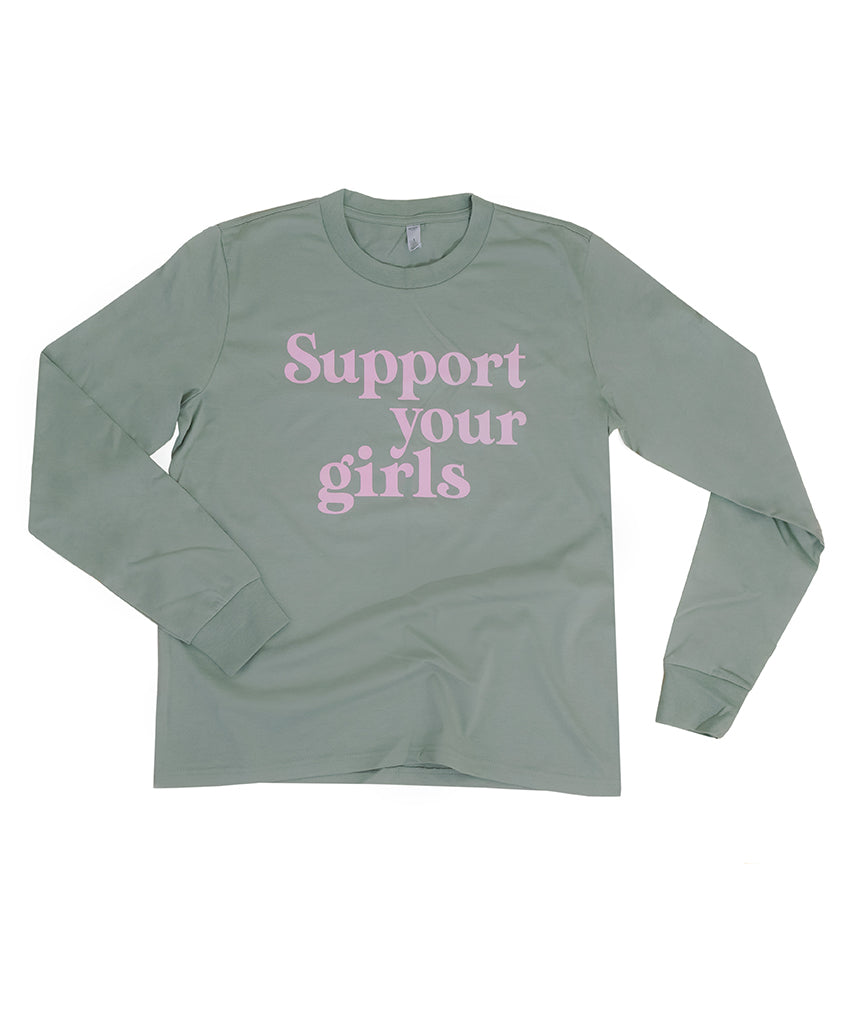 Support Your Girls Long Sleeve - Pistacho/Blush