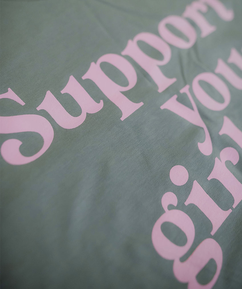 Support Your Girls Long Sleeve - Pistacho/Blush