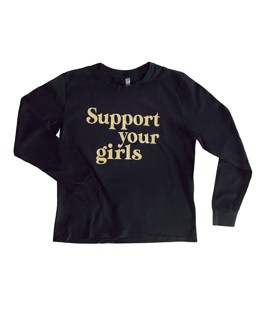 Support Your Girls Long Sleeve - Navy/Beige