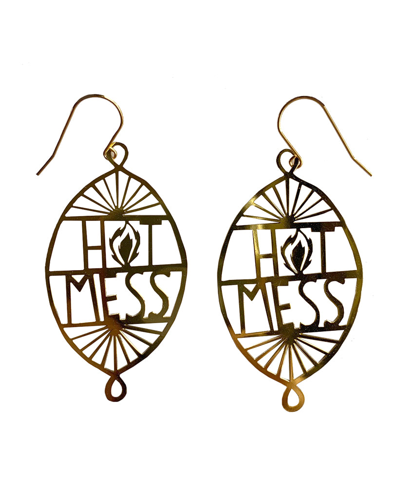Hot Mess Earrings- Gold