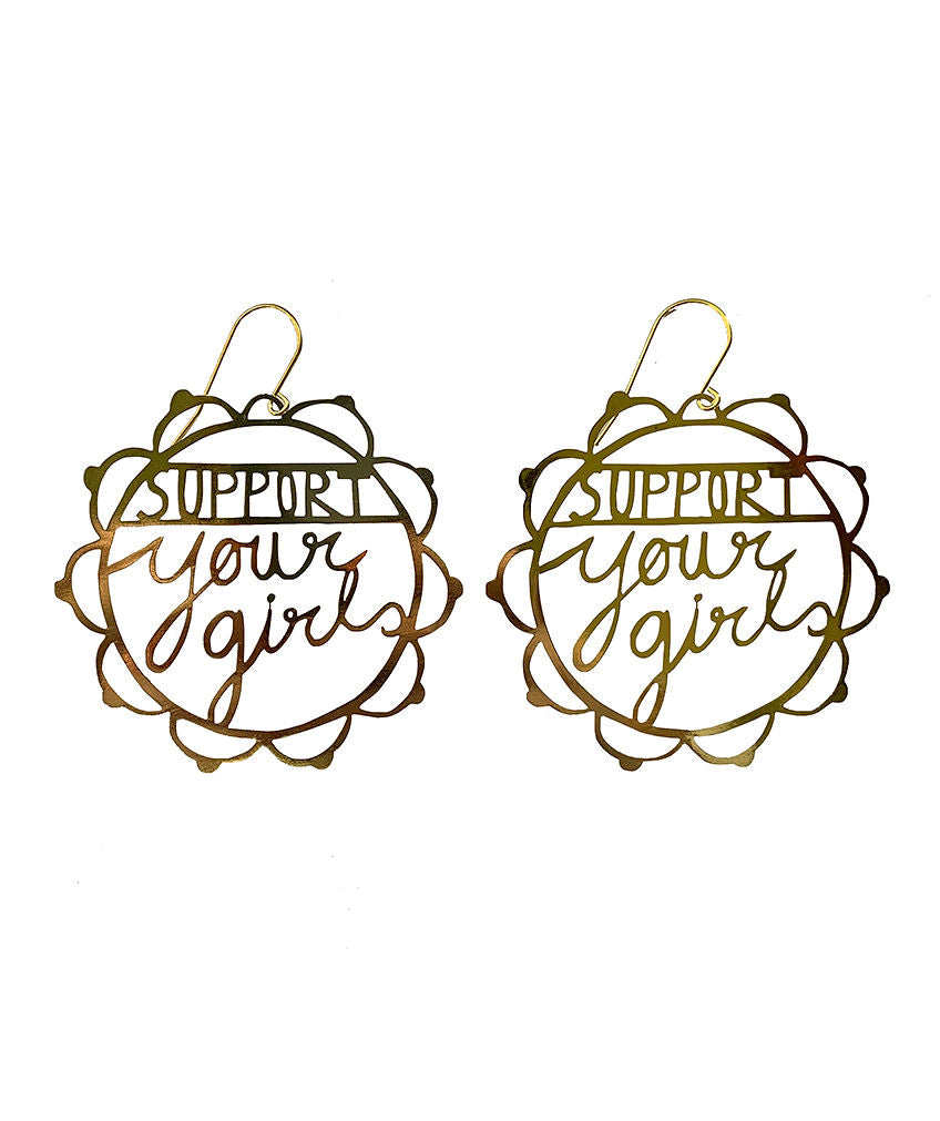 Support Your Girls Earrings- Gold