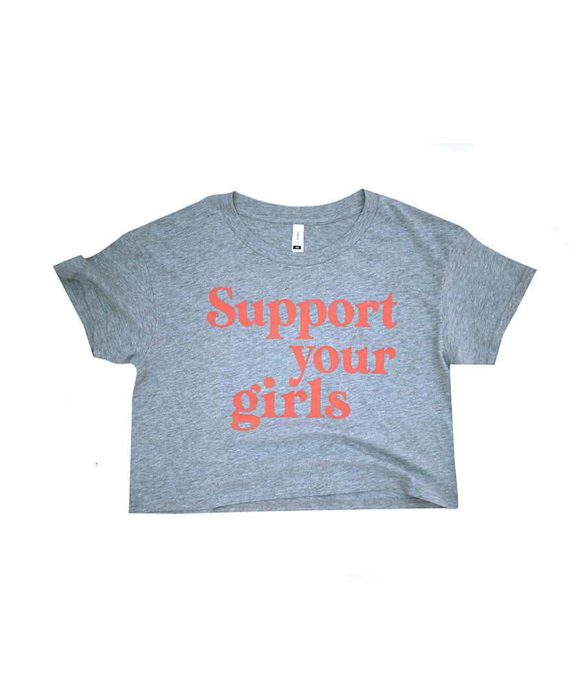 Support Your Girls Crop - Grey Marle/Rust