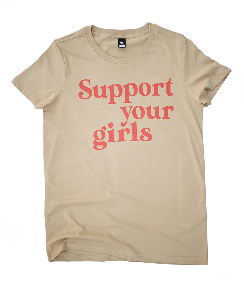 Support Your Girls Tee - Beige / Rust