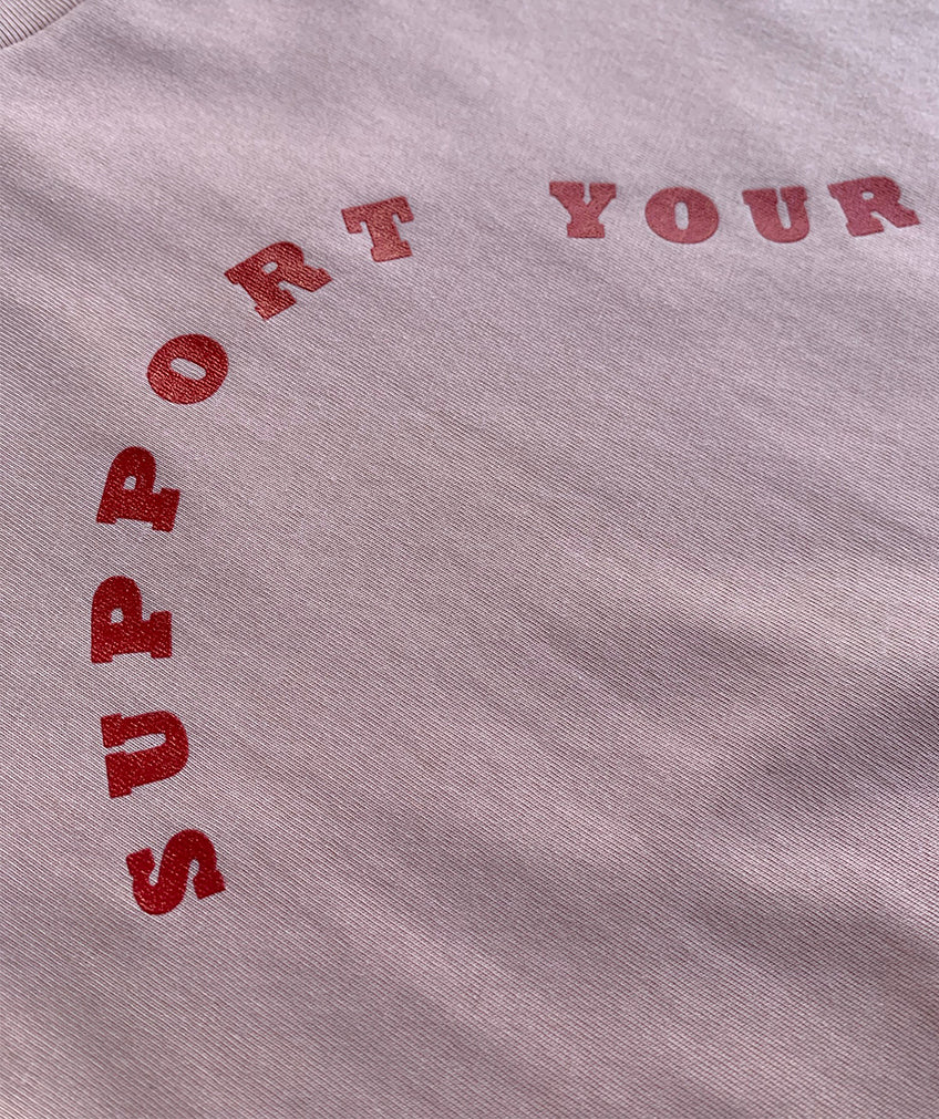 Curve Tee- Blush/Red